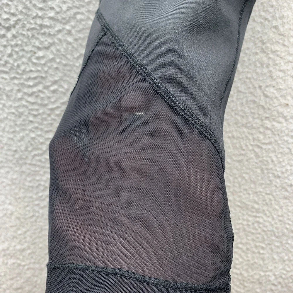 Athleta Capri Leggings Womens Small S Black Sheer‎ Mesh Activewear Athleisure